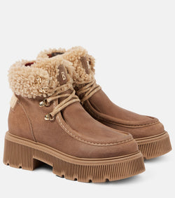 Bogner Turin suede and shearling lace-up boots