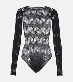 Saint Laurent Open-knit bodysuit