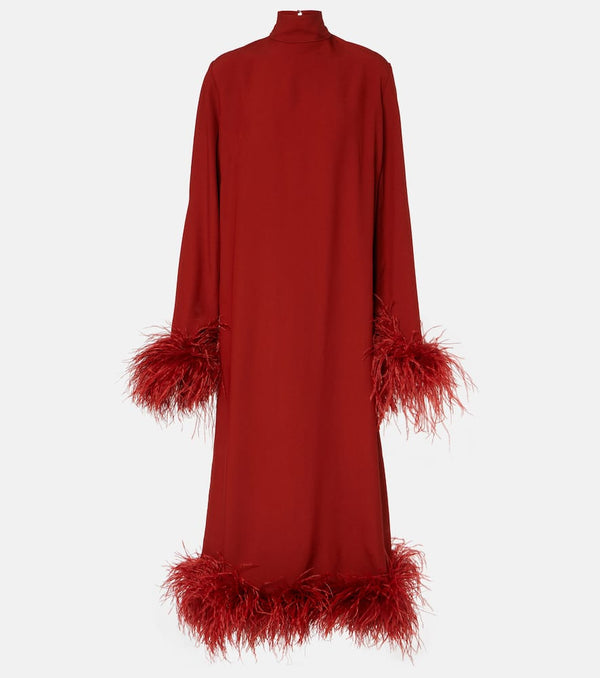 Taller Marmo Gina feather-trimmed midi dress