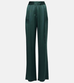 The Sei Pleated silk charmeuse wide-leg pants