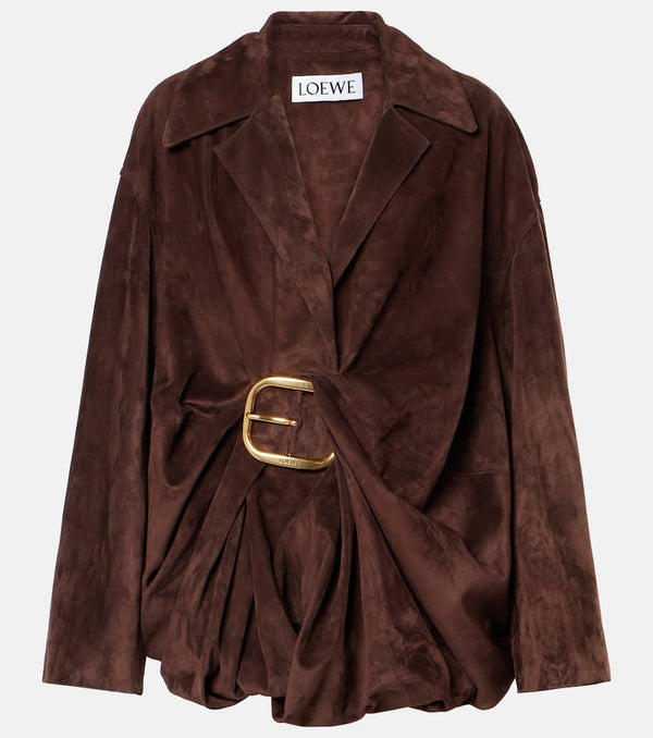 Loewe Belted draped suede shirt