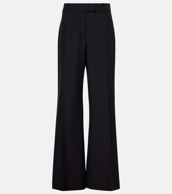 Alexander McQueen Wool and mohair wide-leg tuxedo pants