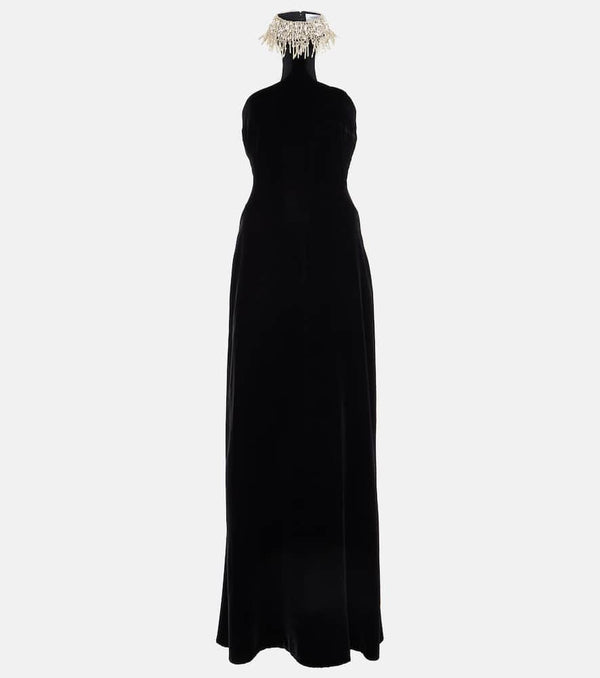 Alexander McQueen Embroidered velvet gown