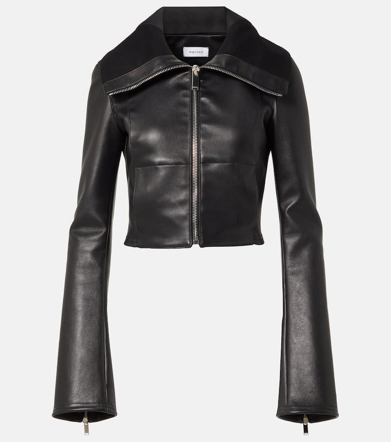 Alexander McQueen Cropped leather jacket