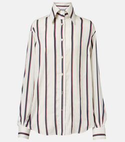 Alexander McQueen Striped oversized silk shirt