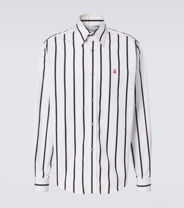 Alexander McQueen Skull striped cotton poplin shirt