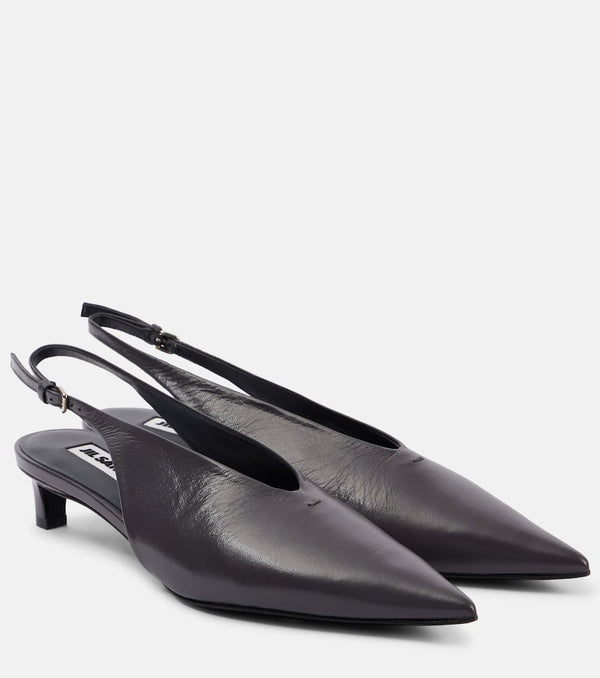 Jil Sander Leather slingback pumps