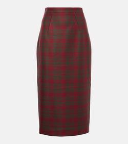 Emilia Wickstead Lorelei plaid wool-blend pencil skirt