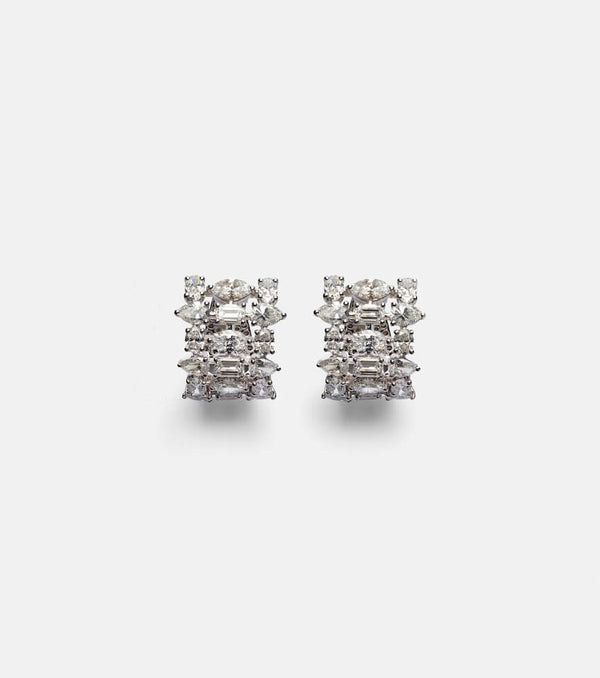 Kamyen Art Deco 18kt white gold earrings with diamonds