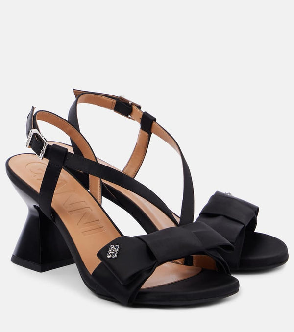 Ganni Bow-detail slingback pumps