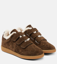 Isabel Marant Beth shearling-trimmed suede sneakers
