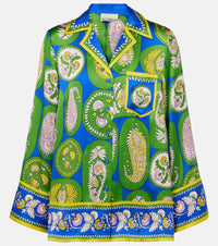 Alemais Printed silk satin shirt