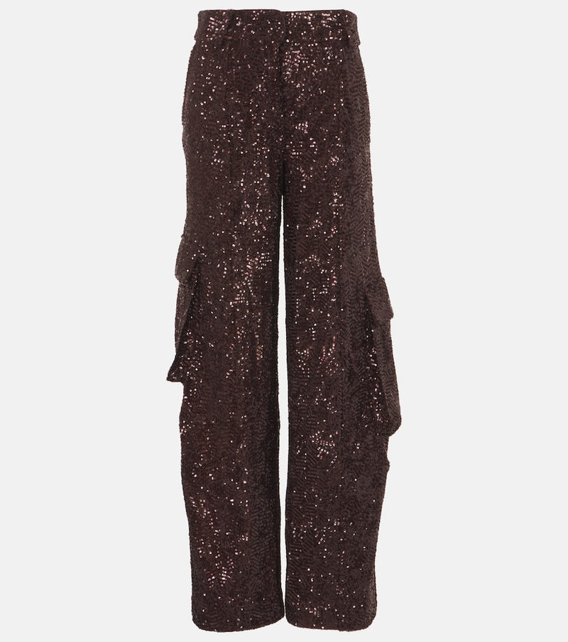 Rotate Sequined cargo pants