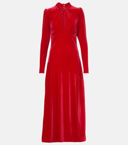 Ganni Velvet jersey midi dress