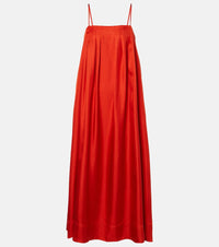Asceno Heather silk twill maxi dress
