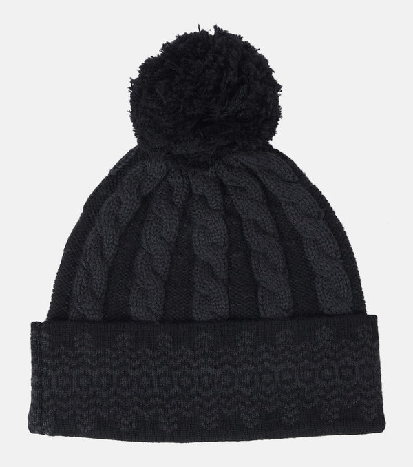 Perfect Moment Bobble cable-knit wool beanie