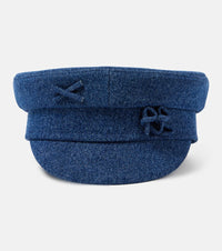 Ruslan Baginskiy Embellished denim newsboy cap
