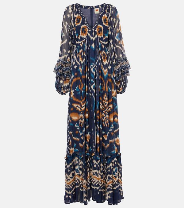 Farm Rio Gathered floral maxi dress