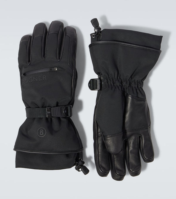 Bogner Adriano leather-trimmed ski gloves