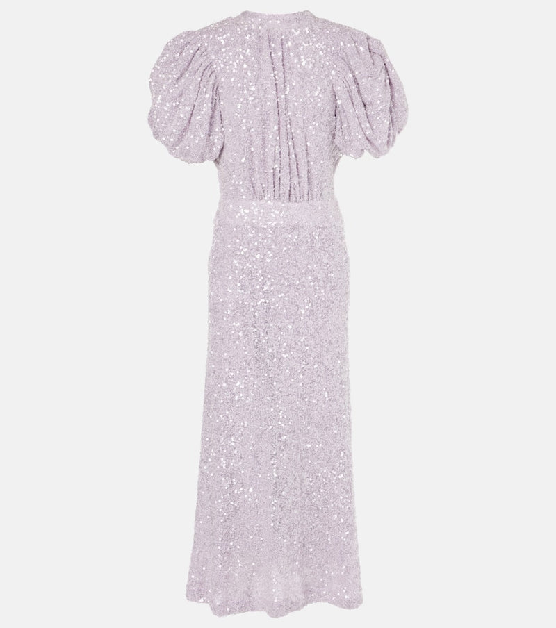 Rotate Sequined open-back maxi dress