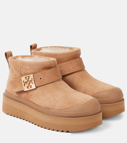 Tory Burch Mellow shearling-lined suede platform ankle boots