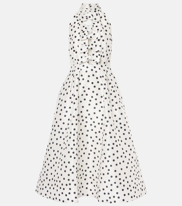 Rebecca Vallance Delia polka-dot halterneck taffeta midi dress