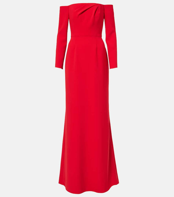 Carolina Herrera Draped off-shoulder crêpe gown