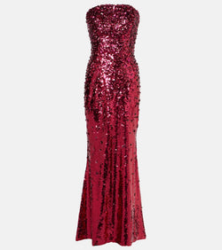 Carolina Herrera Sequined strapless gown