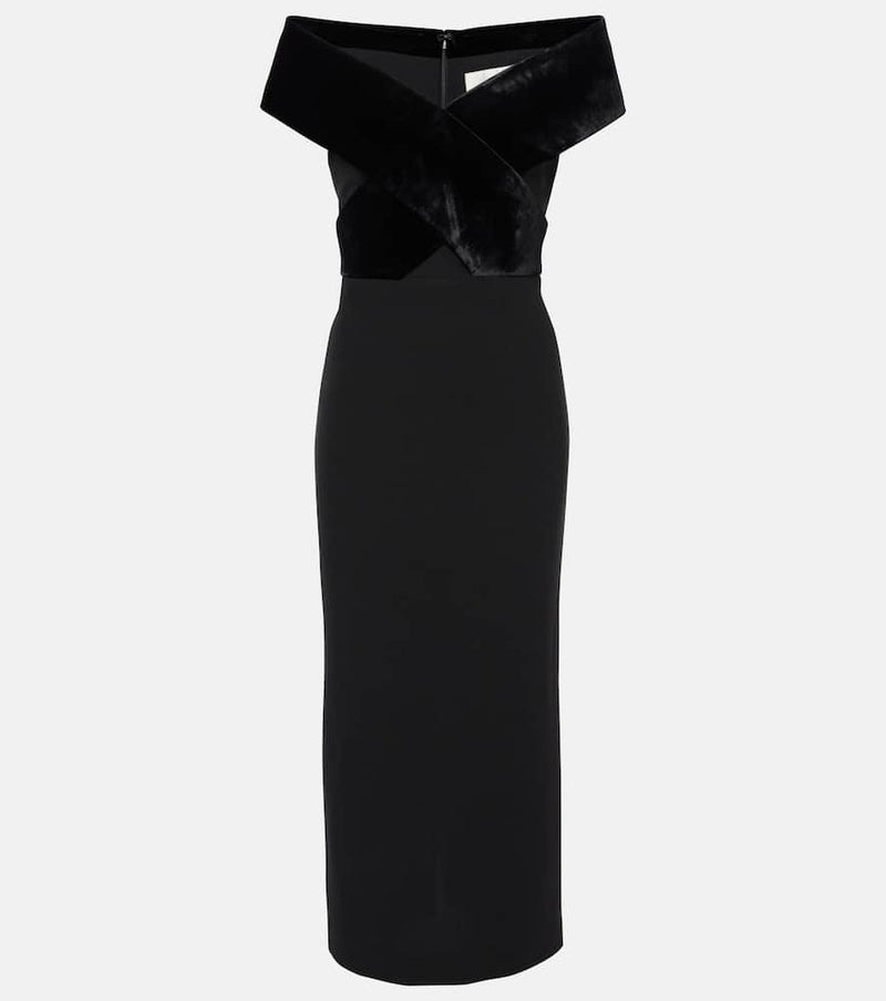 Roland Mouret Off-shoulder velvet gown