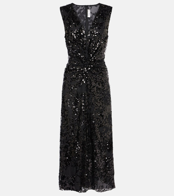 Victoria Beckham Sequined gathered midi dress