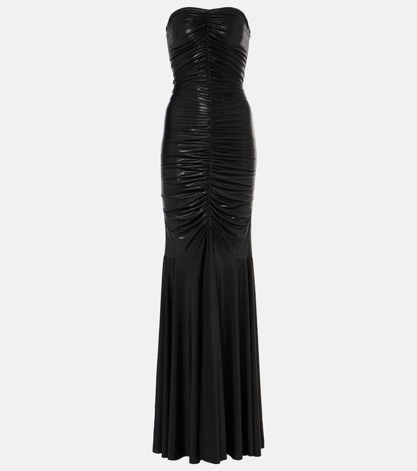 Norma Kamali Ruched lame gown