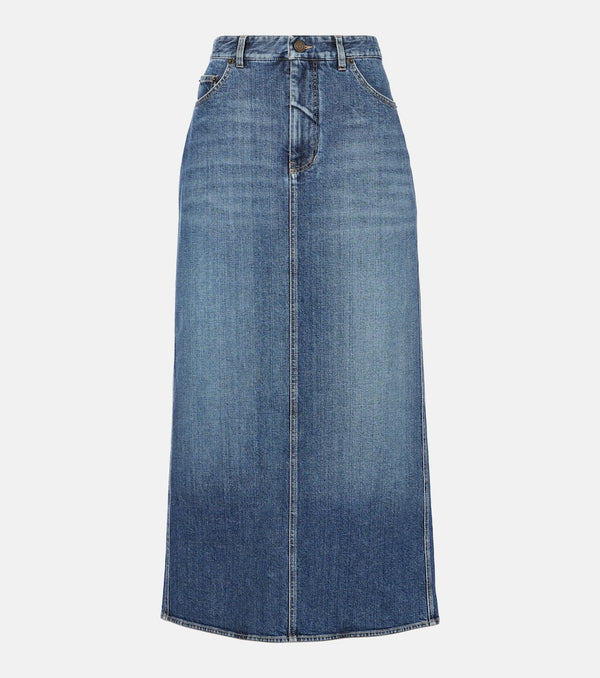 Ralph Lauren Collection High-rise denim maxi skirt