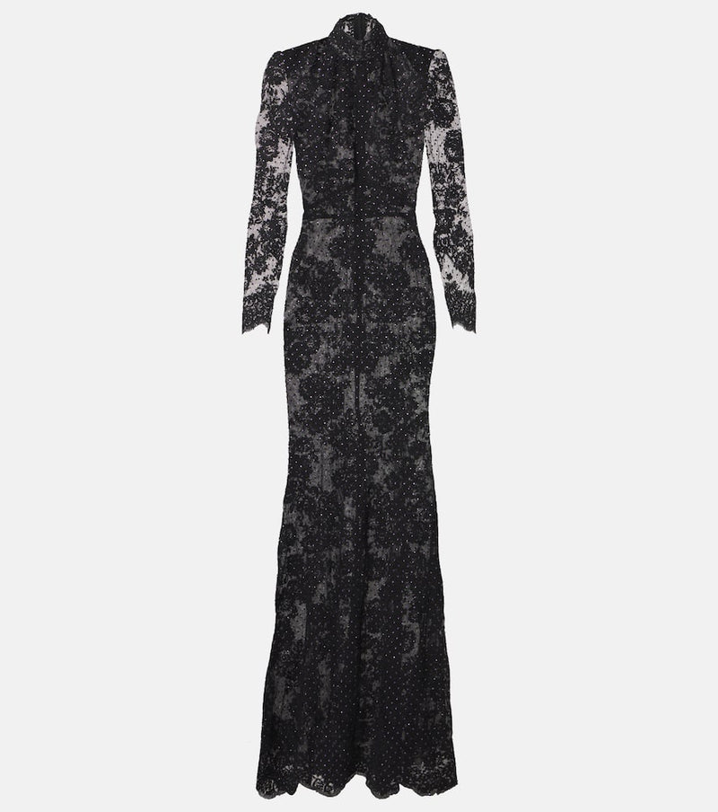 Self-Portrait Embellished lace gown