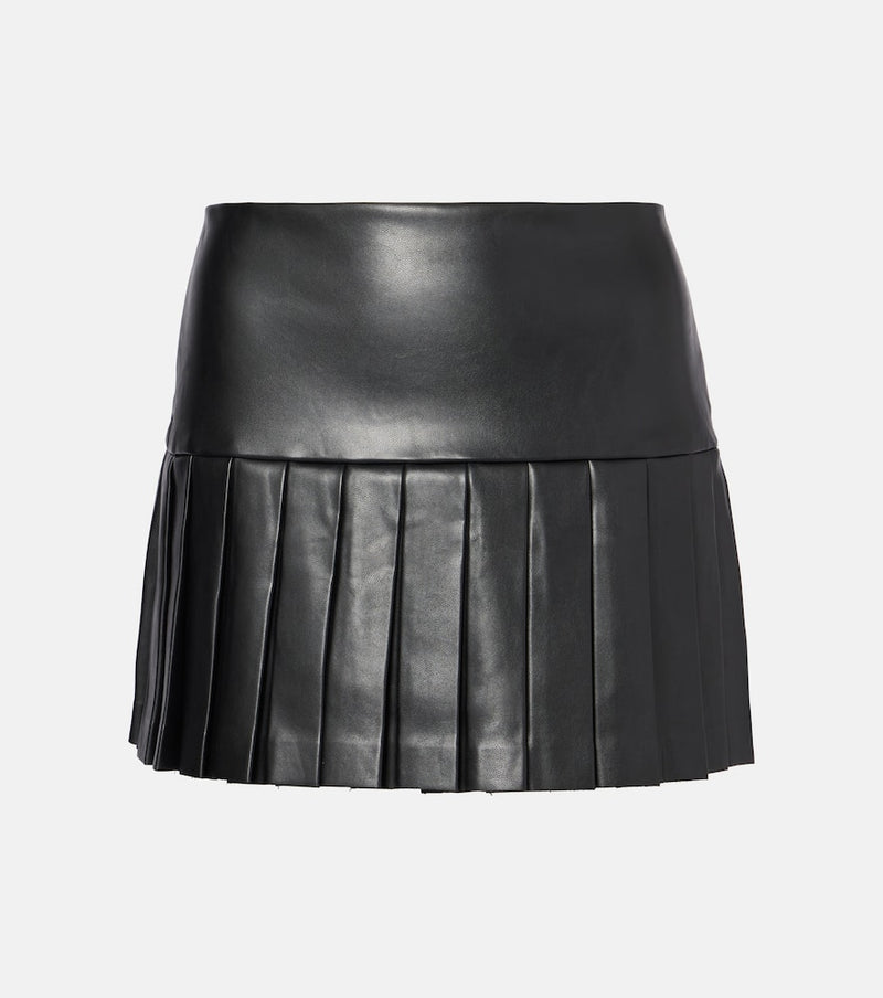 Norma Kamali Pleated faux leather miniskirt