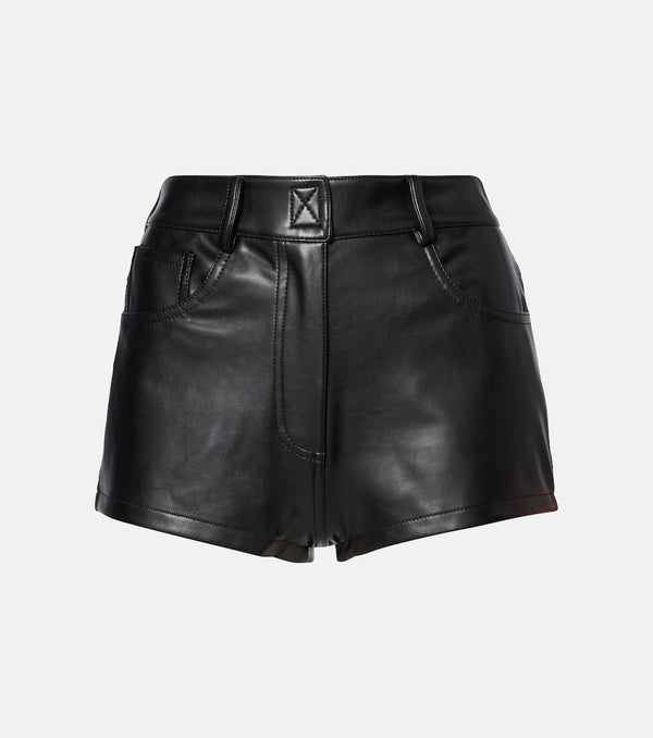 Norma Kamali High-rise faux leather shorts