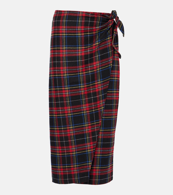 Polo Ralph Lauren Plaid wool-blend wrap skirt