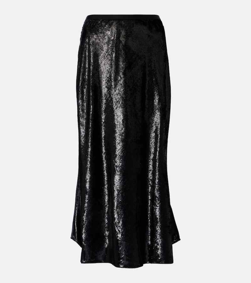 Polo Ralph Lauren Lamé satin midi skirt