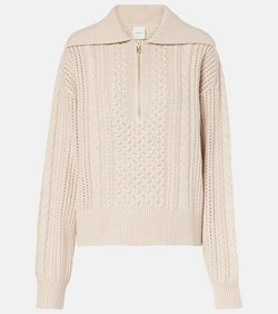 Varley Camello cable-knit half-zip sweater