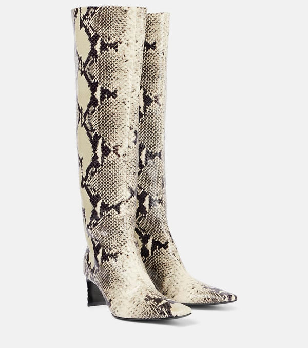 Khaite Ona 55 snake-effect leather knee-high boots