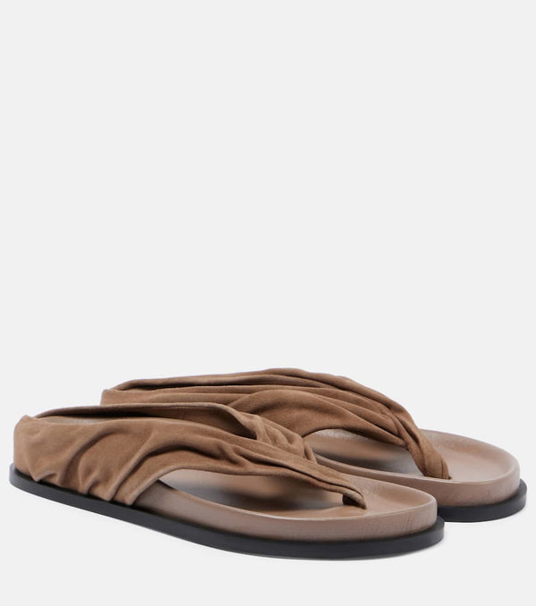 A. Emery Shaw suede thong sandals