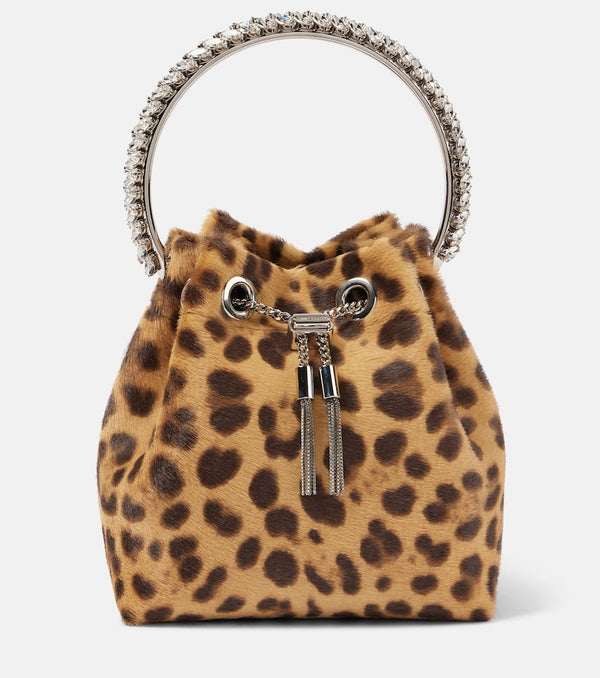 Jimmy Choo Bon Bon leopard-print calf hair tote bag