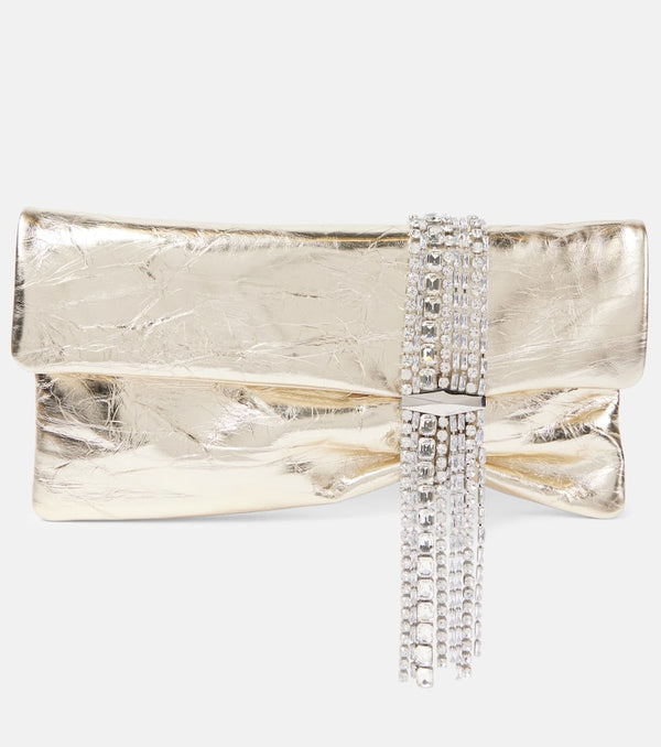 Jimmy Choo Zandra metallic leather clutch