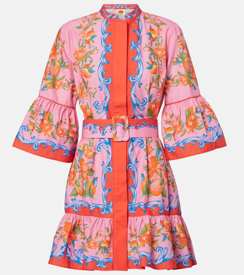 Farm Rio Floral belted cotton minidress