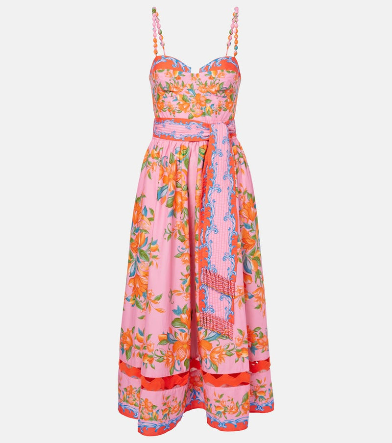 Farm Rio Sicily Flowers printed cotton midi dress