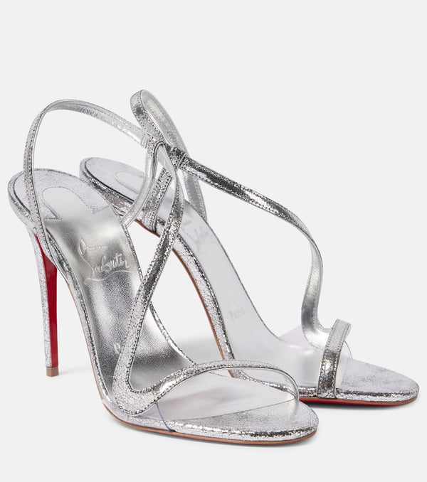 Christian Louboutin Rosalie 100 mirrored leather sandals