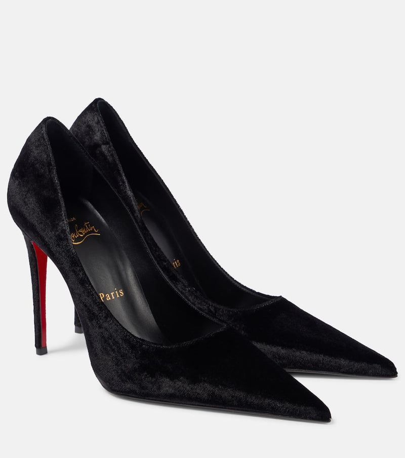 Christian Louboutin Kate Max 100 velvet pumps