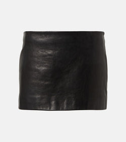 Khaite Jett leather miniskirt