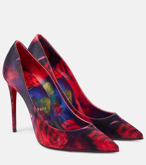 Christian Louboutin Kate 100 floral satin crêpe pumps