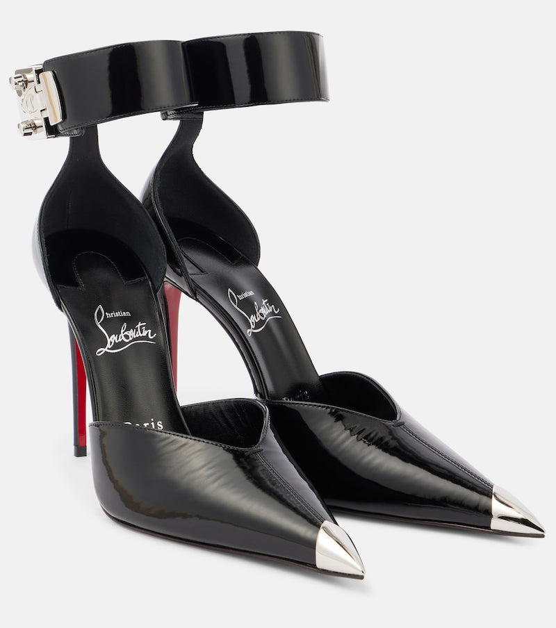 Christian Louboutin Lock Me Up 100 embellished leather pumps