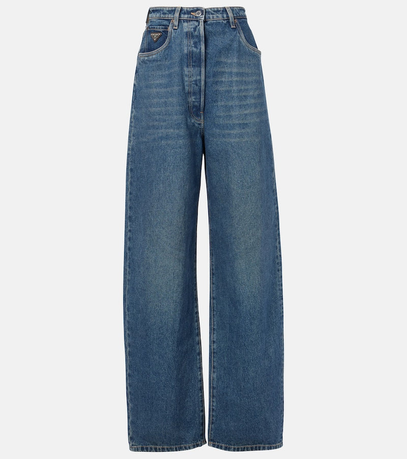 Prada High-rise wide-leg jeans